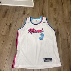 Dwayne Wade Miami Vice Heat Jersey Mens 52 Dri Fit STAINS